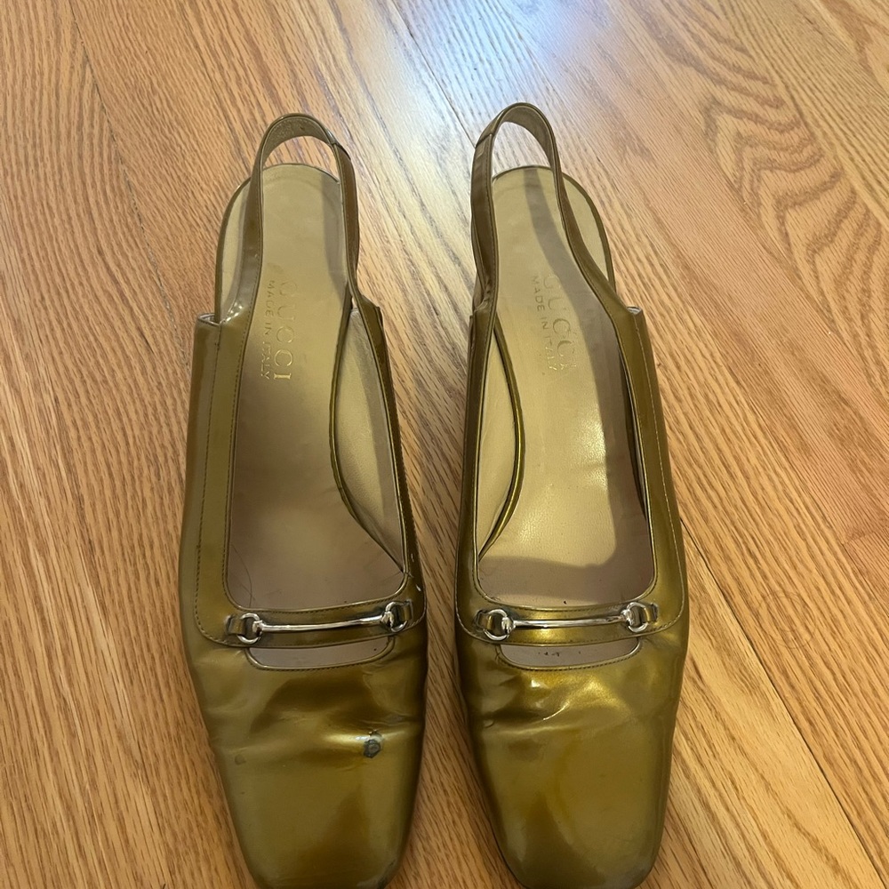 Gucci Women's Gold Slingback Heels